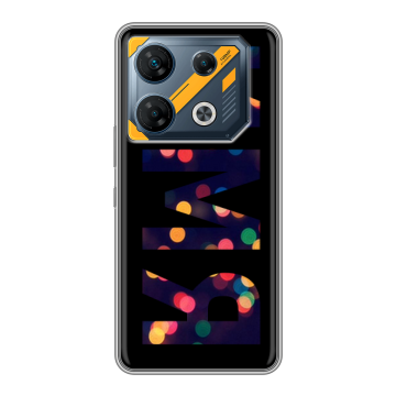 Силиконовый чехол на Infinix GT 10 Pro с принтом ИМЯ