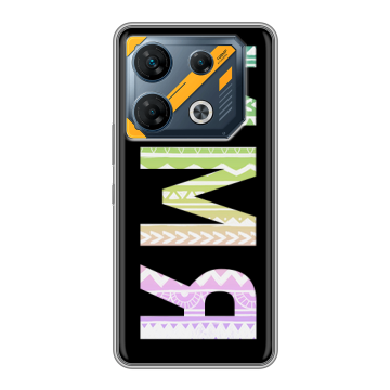 Силиконовый чехол на Infinix GT 10 Pro с принтом ИМЯ