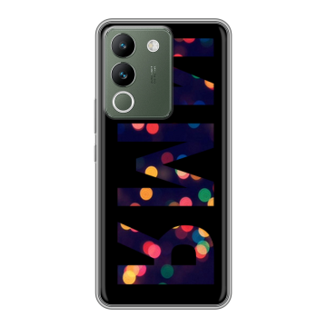 Силиконовый чехол на Vivo V29e с принтом ИМЯ
