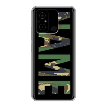 Силиконовый чехол на Xiaomi Poco C55 с принтом NAME