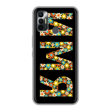 Силиконовый чехол на Tecno Spark 7 с принтом ИМЯ