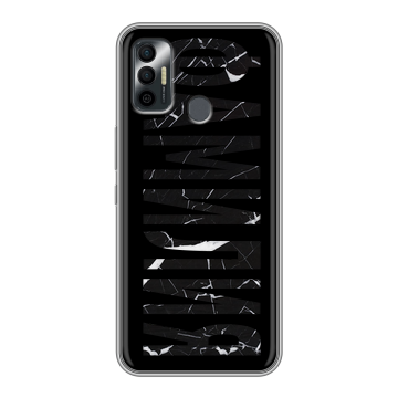 Силиконовый чехол на Tecno Spark 7 с принтом ФАМИЛИЯ