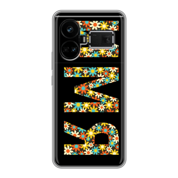 Силиконовый чехол на Realme GT5 с принтом ИМЯ
