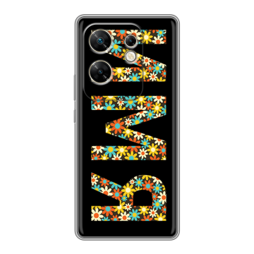 Силиконовый чехол на Infinix Zero 30 4G с принтом ИМЯ