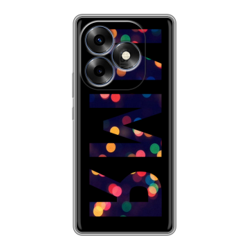 Силиконовый чехол на Itel S23 Plus с принтом ИМЯ