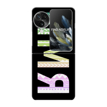 Пластиковый чехол на OPPO Find N3 Flip с принтом ИМЯ