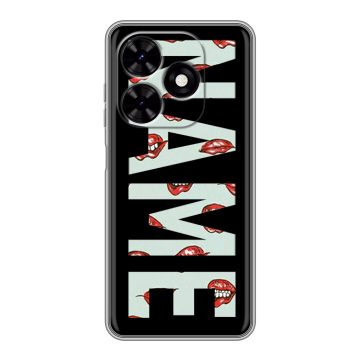 Силиконовый чехол на Tecno Spark Go 2024 с принтом NAME