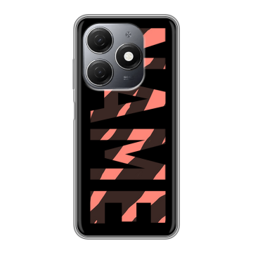 Силиконовый чехол на Tecno Spark 20 с принтом NAME