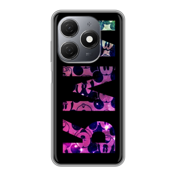 Силиконовый чехол на Tecno Spark 20 с принтом ИМЯ
