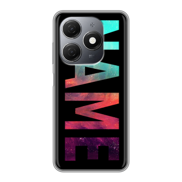 Силиконовый чехол на Tecno Spark 20 с принтом NAME