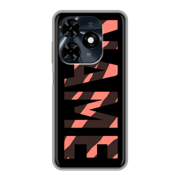 Силиконовый чехол на Tecno Spark 20C с принтом NAME