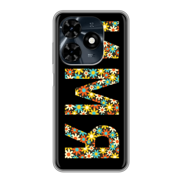 Силиконовый чехол на Tecno Spark 20C с принтом ИМЯ