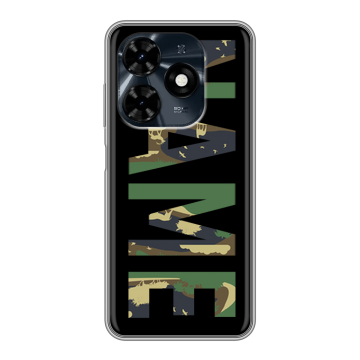 Силиконовый чехол на Tecno Spark 20C с принтом NAME