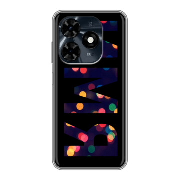 Силиконовый чехол на Tecno Spark 20C с принтом ИМЯ