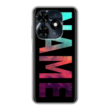 Силиконовый чехол на Tecno Spark 20C с принтом NAME