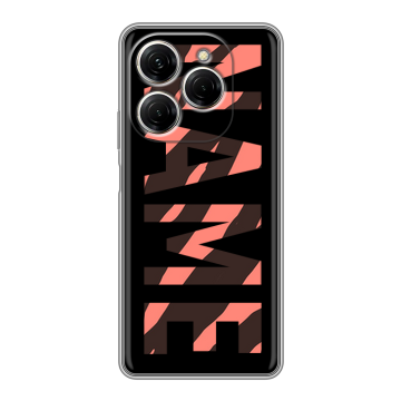Силиконовый чехол на Tecno Spark 20 Pro с принтом NAME
