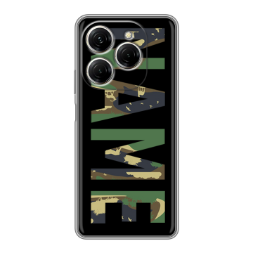 Силиконовый чехол на Tecno Spark 20 Pro с принтом NAME