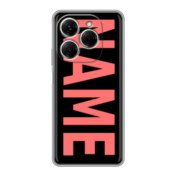 Силиконовый чехол на Tecno Spark 20 Pro с принтом NAME