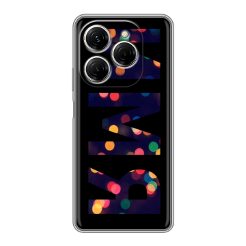 Силиконовый чехол на Tecno Spark 20 Pro с принтом ИМЯ