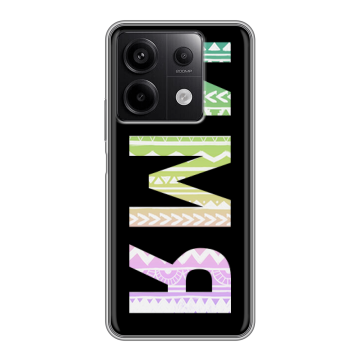 Силиконовый чехол на Xiaomi Redmi Note 13 5G с принтом ИМЯ