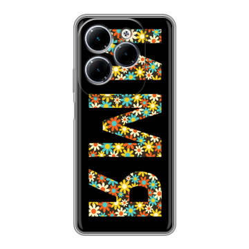 Силиконовый чехол на Infinix Hot 40 с принтом ИМЯ