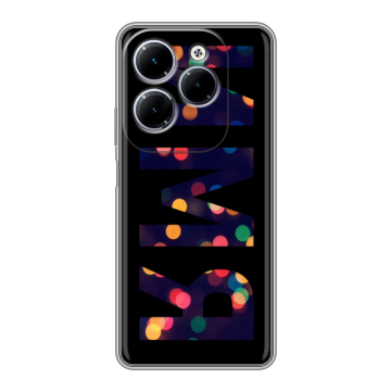 Силиконовый чехол на Infinix Hot 40 с принтом ИМЯ