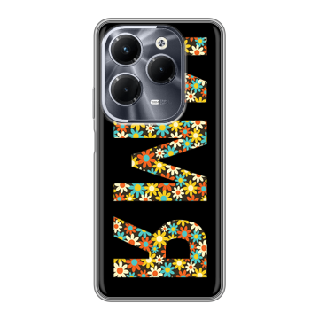 Силиконовый чехол на Infinix Hot 40 Pro с принтом ИМЯ
