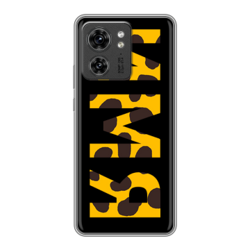 Силиконовый чехол на Motorola Edge 40 с принтом ИМЯ