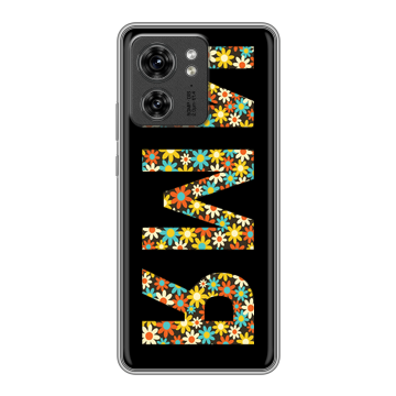 Силиконовый чехол на Motorola Edge 40 с принтом ИМЯ