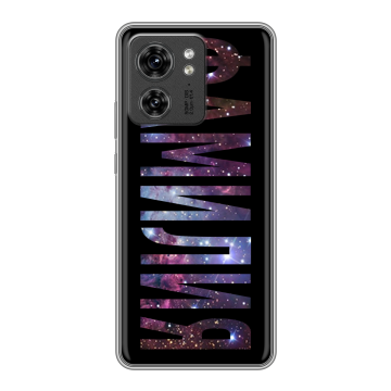Силиконовый чехол на Motorola Edge 40 с принтом ФАМИЛИЯ