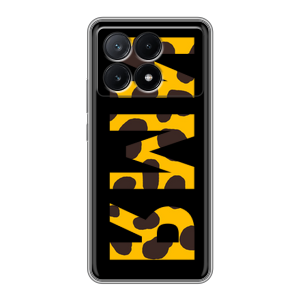Силиконовый чехол на Xiaomi Poco X6 Pro 5G с принтом ИМЯ