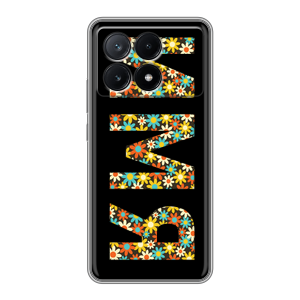 Силиконовый чехол на Xiaomi Poco X6 Pro 5G с принтом ИМЯ