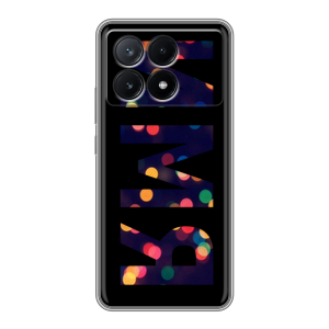 Силиконовый чехол на Xiaomi Poco X6 Pro 5G с принтом ИМЯ