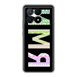 Силиконовый чехол на Xiaomi Poco X6 Pro 5G с принтом ИМЯ