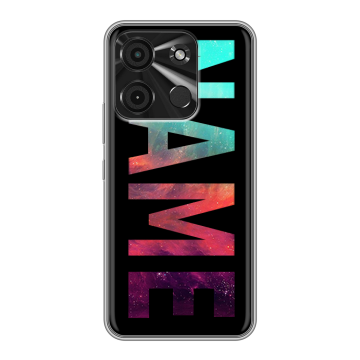 Силиконовый чехол на Itel A60 с принтом NAME