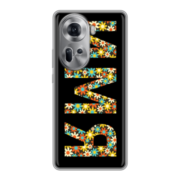 Силиконовый чехол на OPPO Reno 11 с принтом ИМЯ