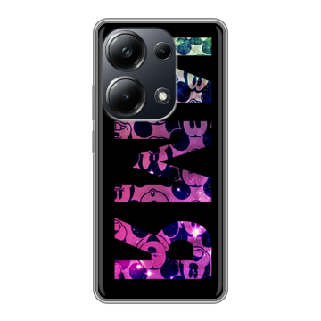 Силиконовый чехол на Xiaomi Poco M6 Pro 4G с принтом ИМЯ