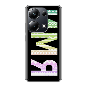 Силиконовый чехол на Xiaomi Poco M6 Pro 4G с принтом ИМЯ
