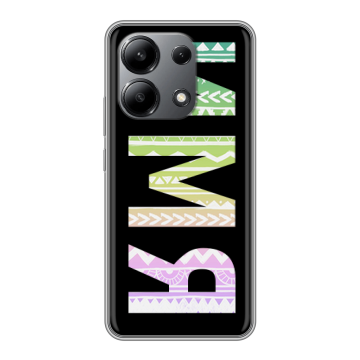 Силиконовый чехол на Xiaomi Redmi Note 13 4G с принтом ИМЯ