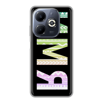 Силиконовый чехол на Infinix Smart 8 Plus с принтом ИМЯ