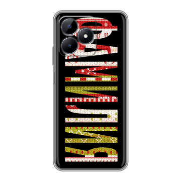 Силиконовый чехол на Realme Note 50 с принтом ФАМИЛИЯ