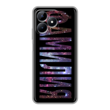 Силиконовый чехол на Realme Note 50 с принтом ФАМИЛИЯ