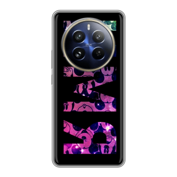 Силиконовый чехол на Realme 12 Pro с принтом ИМЯ
