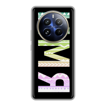 Силиконовый чехол на Realme 12 Pro с принтом ИМЯ