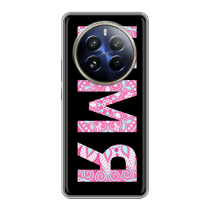Силиконовый чехол на Realme 12 Pro Plus с принтом ИМЯ