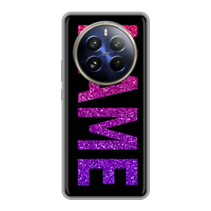 Силиконовый чехол на Realme 12 Pro Plus с принтом NAME