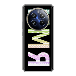 Силиконовый чехол на Realme 12 Pro Plus с принтом ИМЯ