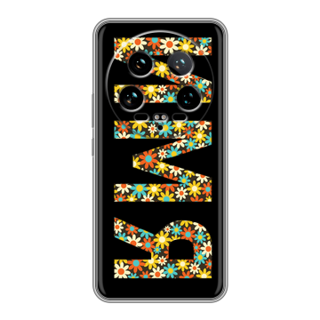 Силиконовый чехол на Xiaomi 14 Ultra с принтом ИМЯ