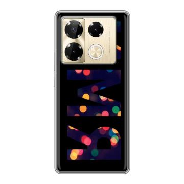 Силиконовый чехол на Infinix Note 40 Pro 5G с принтом ИМЯ