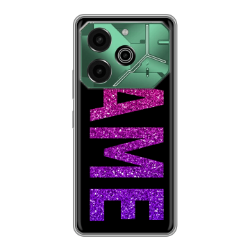 Силиконовый чехол на Tecno Pova 6 Pro 5G с принтом NAME